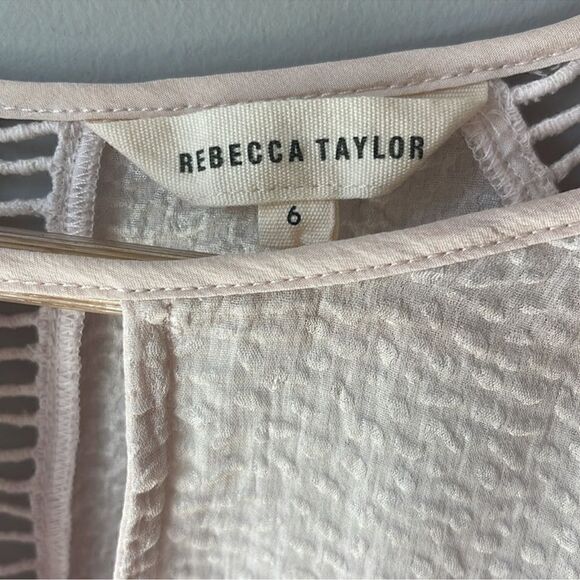 Rebecca Taylor Ladder Stitch Textured Silk Top - Picture 7 of 10